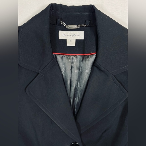 PRESTON & YORKJ Dress Coat Jacket Black 3 Button Small Career Office Fall Layer - Picture 3 of 8